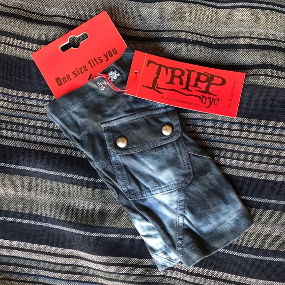 TRIPP NYC NWTs OSFM Arm Warmers with Small Pocket Unisex Denim Blue Indigo - Picture 1 of 7